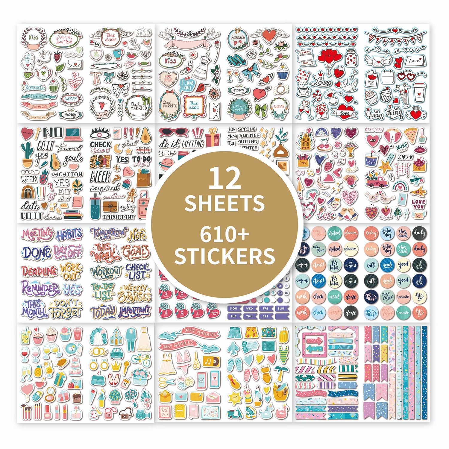 Creativ'Sheets™ - Feuille A4 de stickers Scrapbooking - 1000-Cadeaux