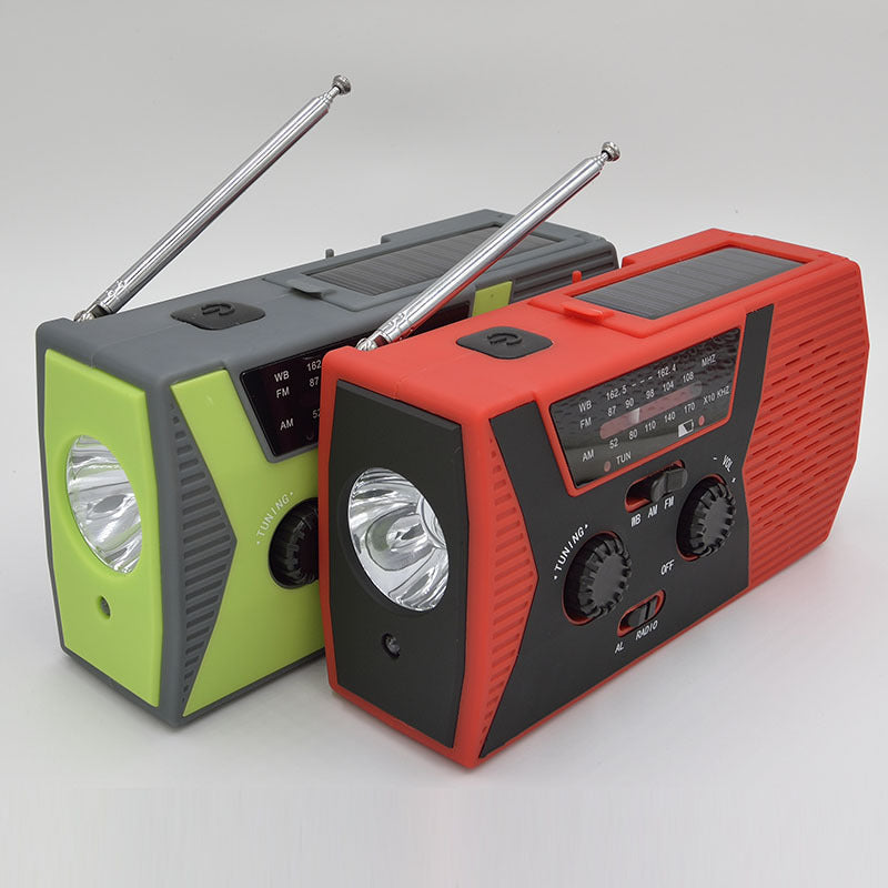IdealRadio™ - Radio solaire avec lampe LED AM/FM, alarme SOS - 1000-Cadeaux
