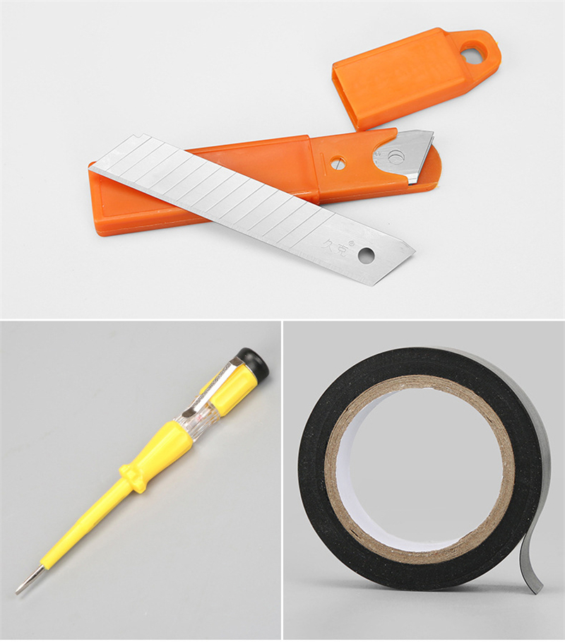 AllTools - kit d'outils manuels pour le bricolage, avec tournevis, pince, clé, couteau, marteau, boîte à outils en plastique - 1000-Cadeaux